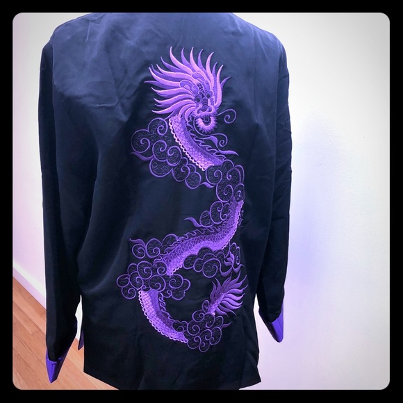 Vintage Chinese Dragon Jacket Sz Ml 